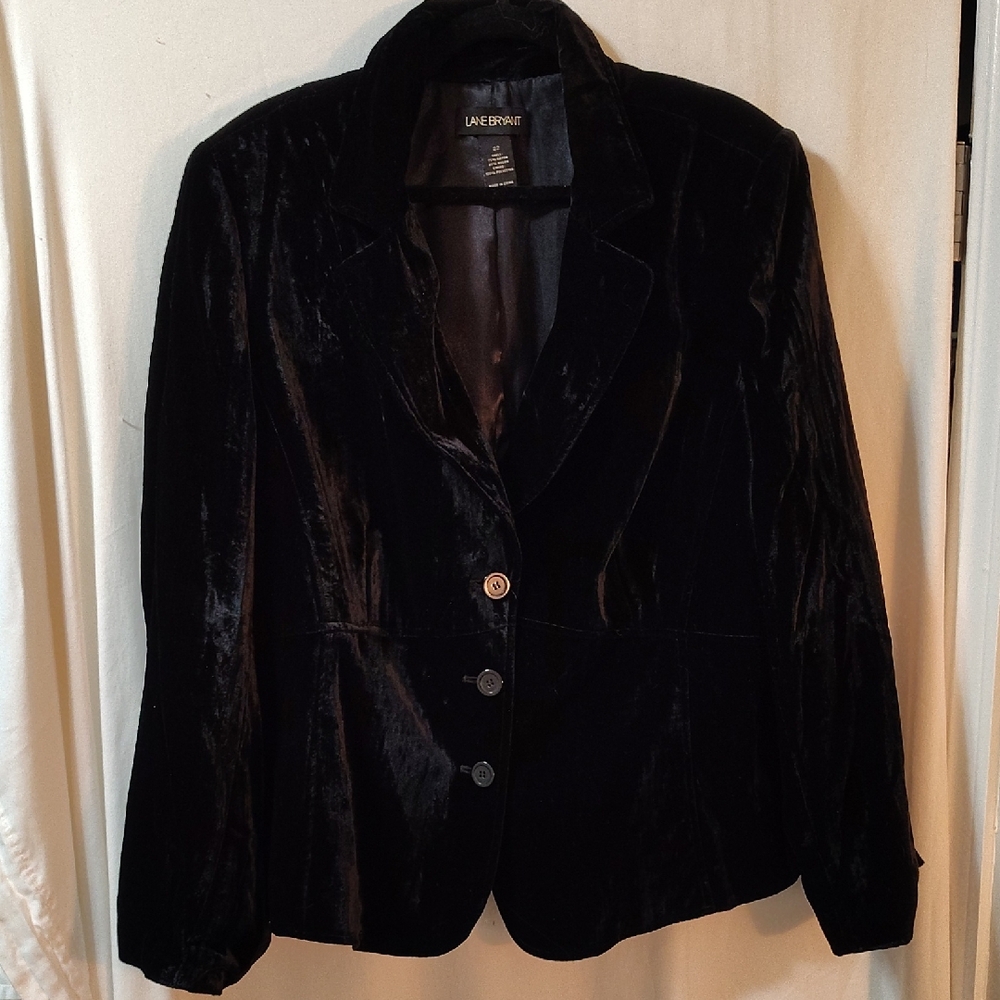 Lane Bryant Classic Velvet Black Blazer